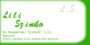 lili szinko business card
